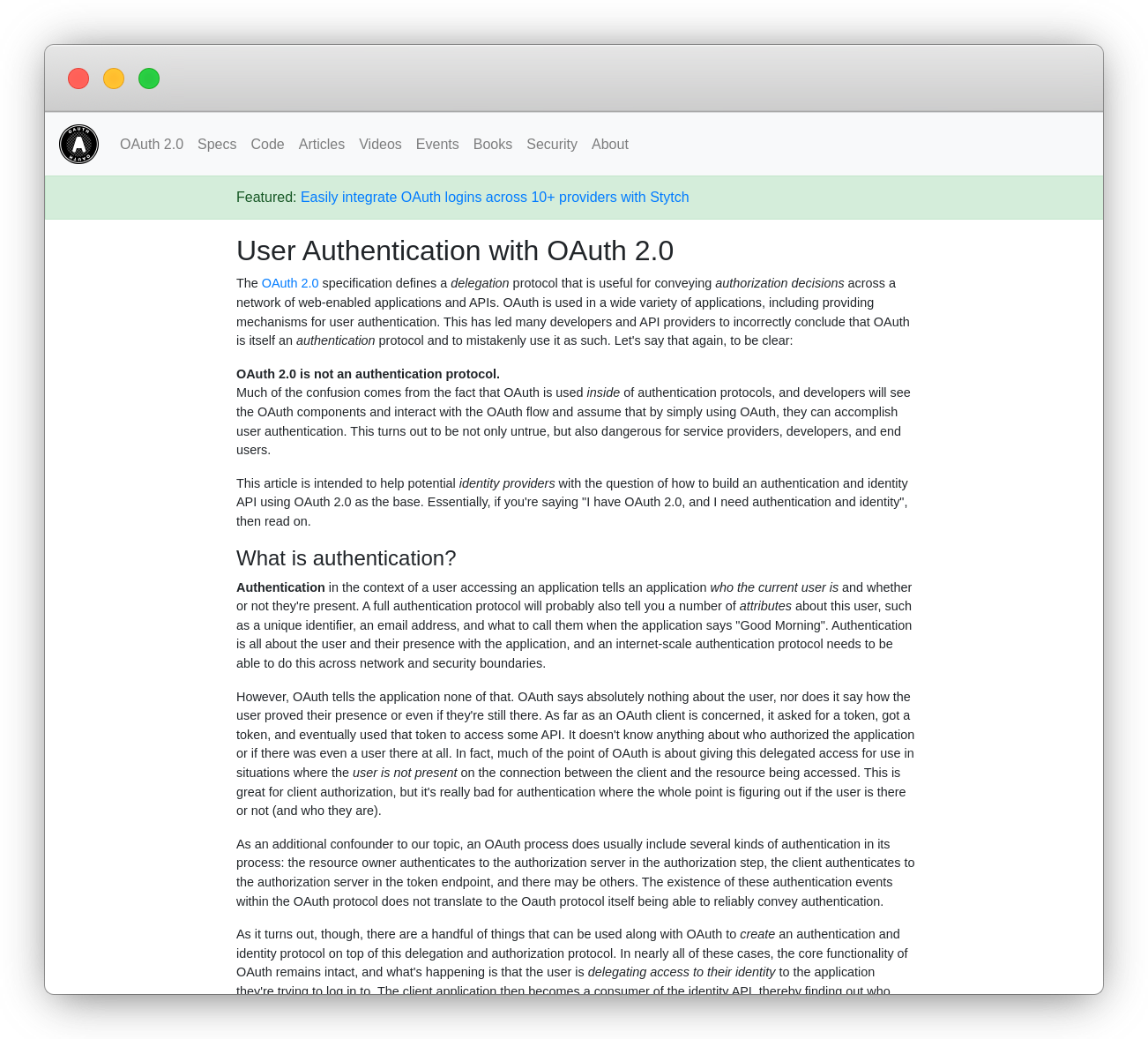OAuth is not Authentication